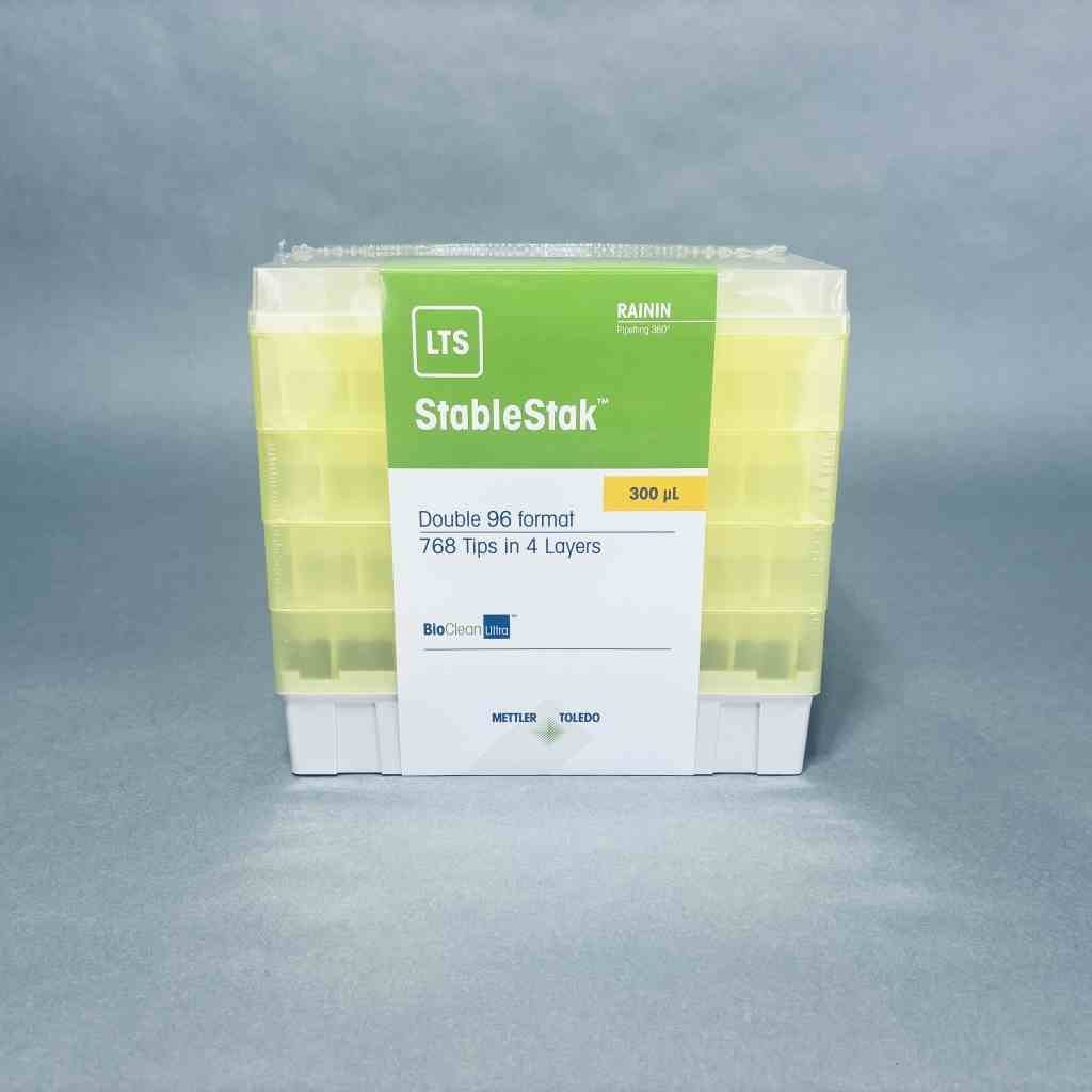 Rainin Pipette Tips 300 ul StableStak LTS 2 Packs with 4 Double Racks Each