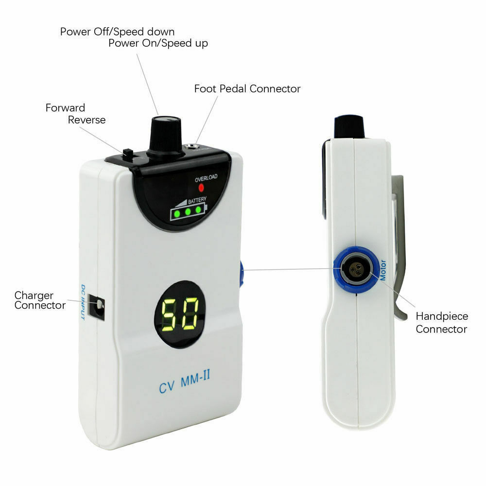 50000RPM Dental Brushless Micro Motor Polishing Machine with Belt Clip CV MM-II