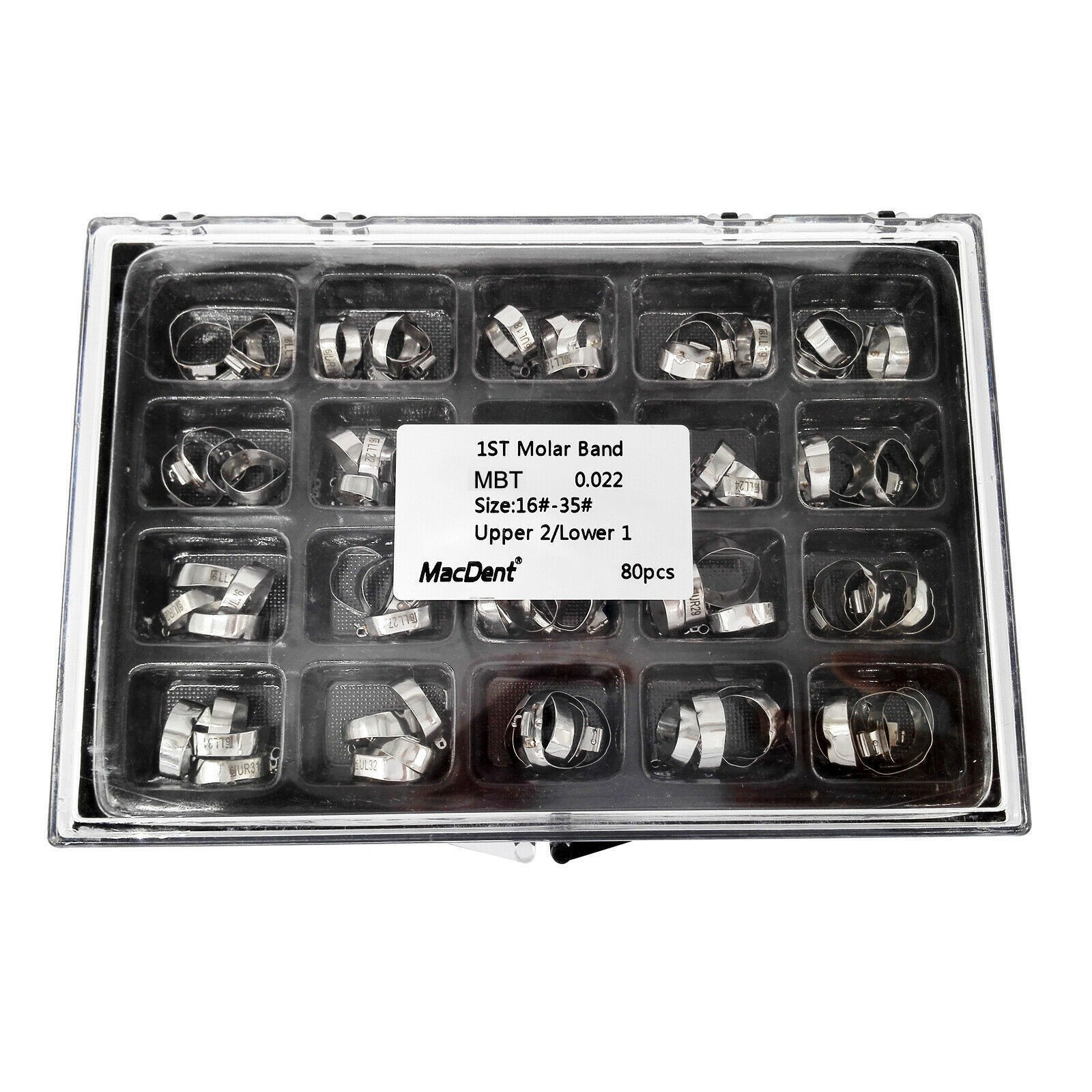 MacDent Dental Ortho 16#-35# Bands with Buccal Tube For 1st Molar Roth/MBT 022