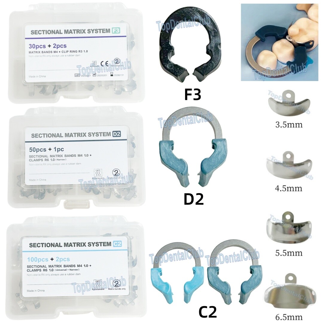 Dental Sectional Contoured Matrix System Matrices Bands Clip Clamp Holder Ring