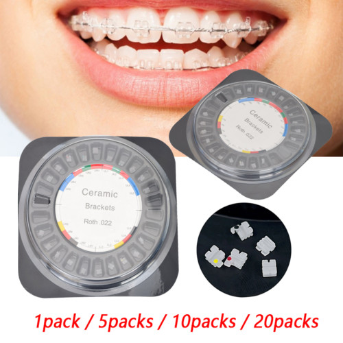 Dental Orthodontic Braces Ceramic Bracket Roth 022 with 345 3 Hooks Instrument