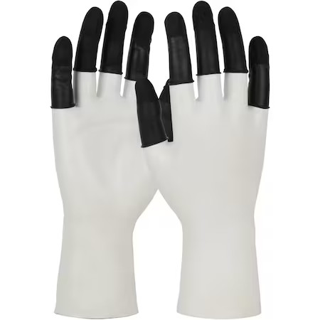 Pip 8Cs Finger Cots, Black, Latex, S, Pk720