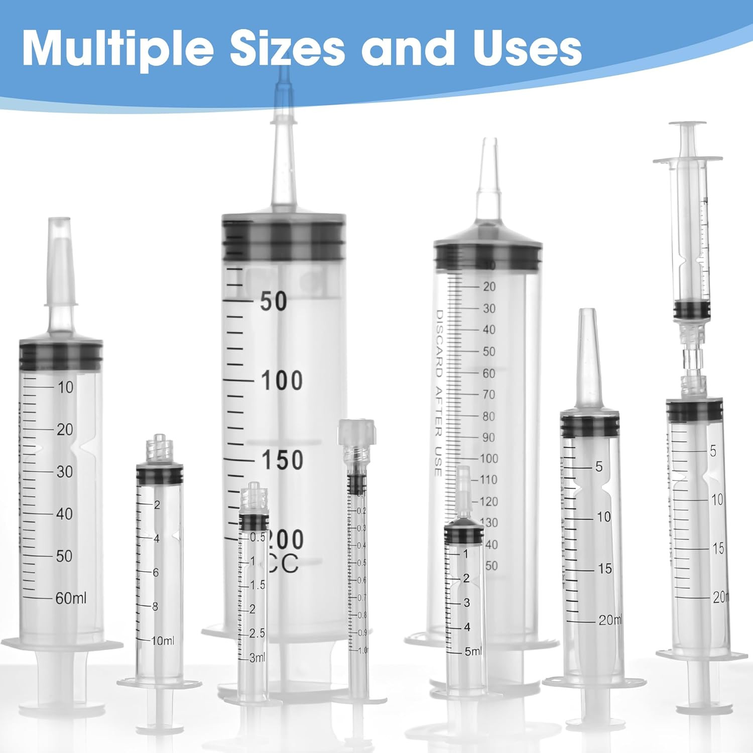 30 Pack 10 Ml Syringe without Needle, Syringe with Cap Individually Wrapped, for