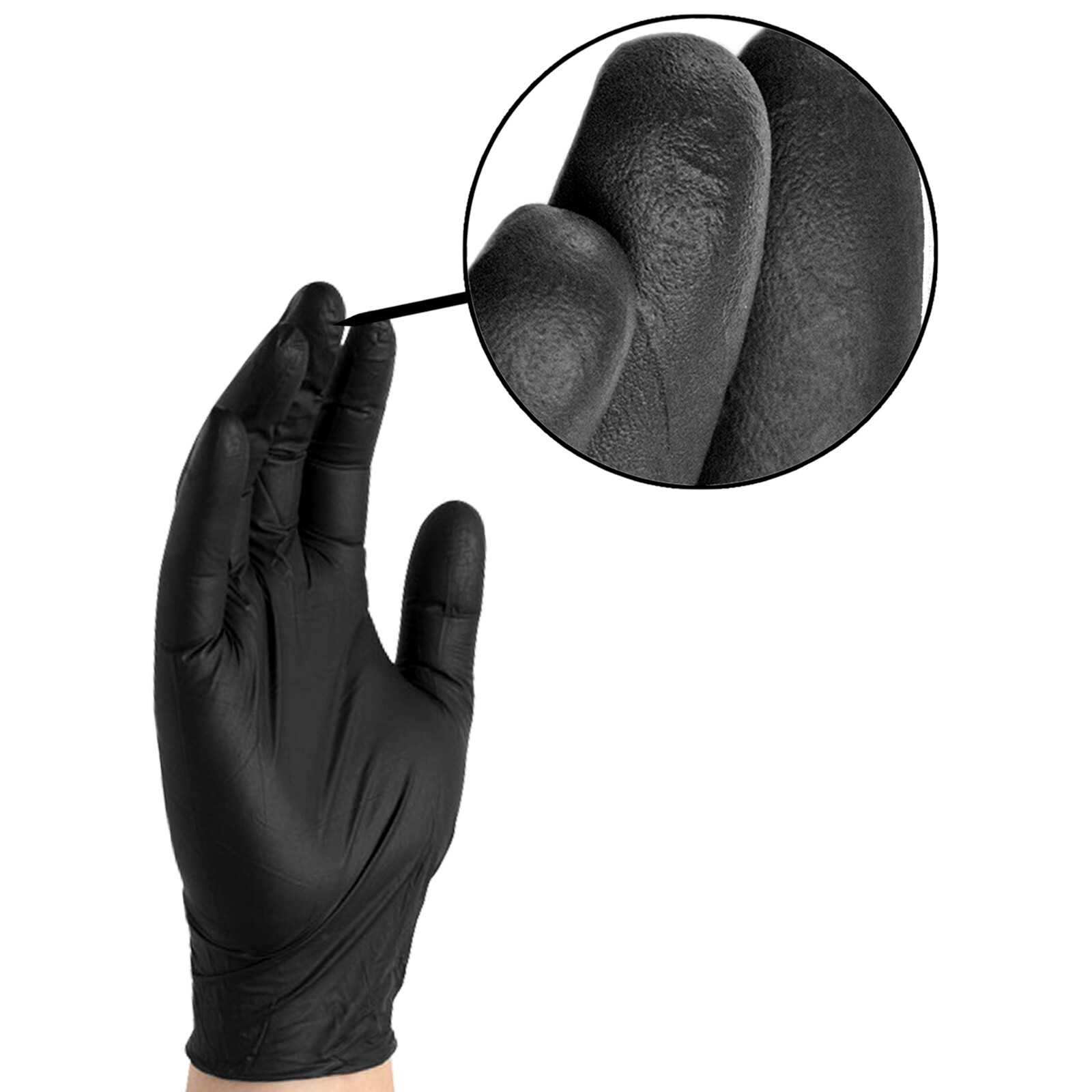 AMMEX X3 Nitrile Gloves, 3 Boxes of 100 – Black, Size M, L and XL