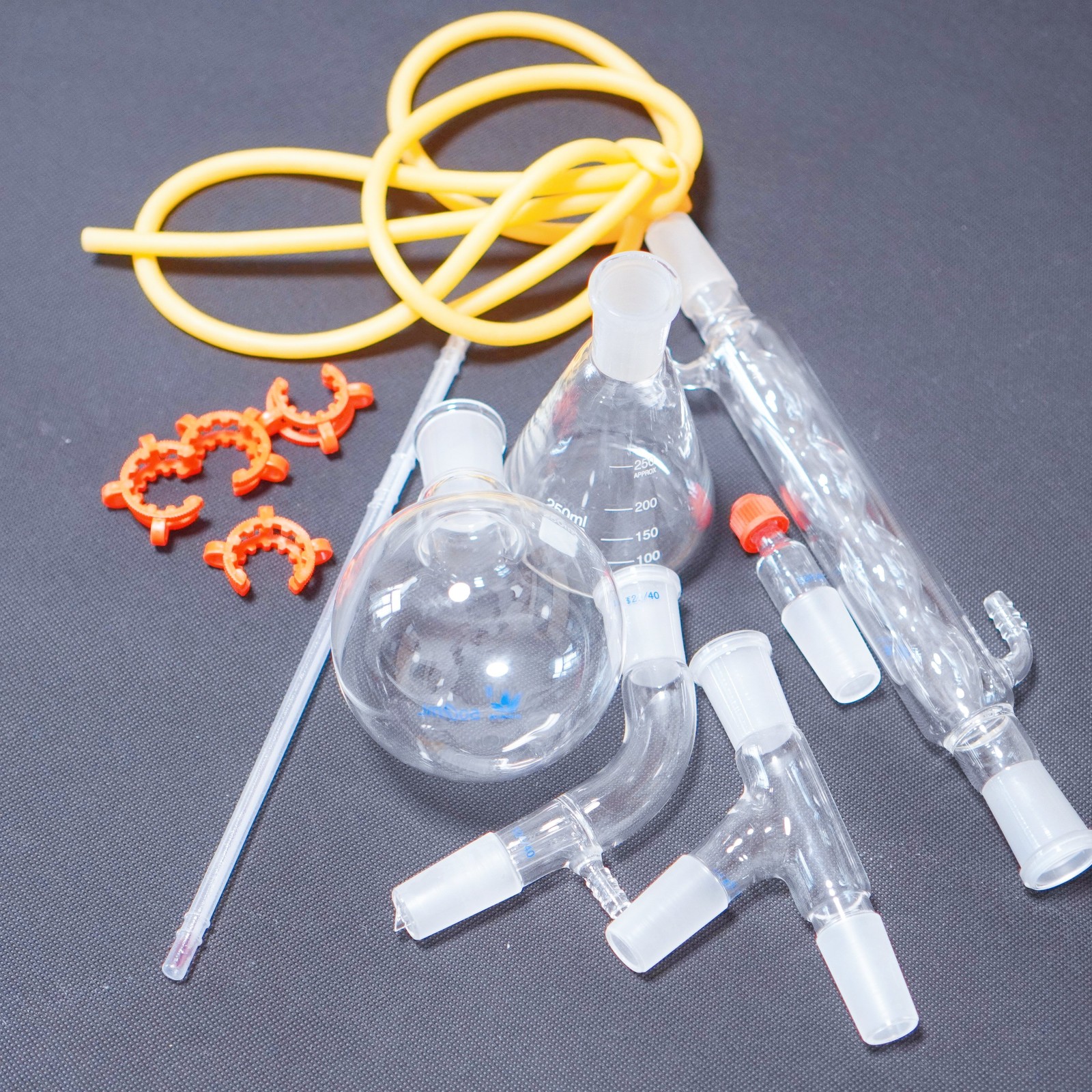 Lab glass distilling kit distillation kit set 1000 ml round bottom flask 24/40