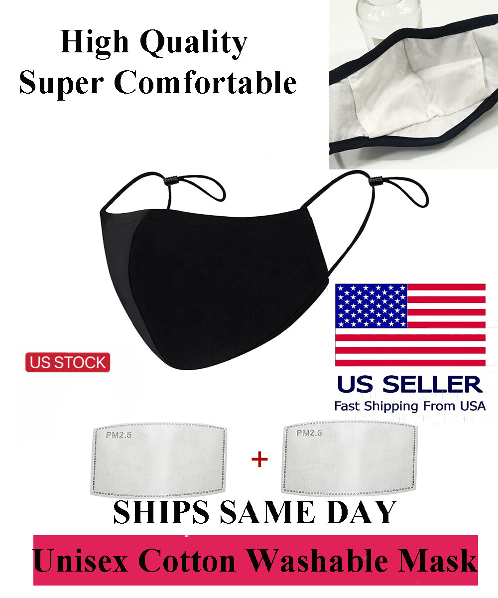 Cotton Mouth Face Mask Anti-Dust Reusable Washable 5 layers plus 2 filters
