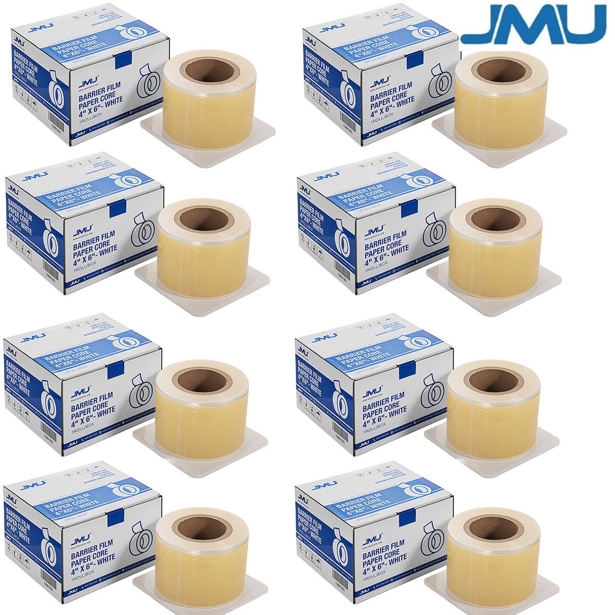 8 Rolls JMU Dental Barrier Film Sticky Wrap Clear 4″ x 6″ 1200 Sheets