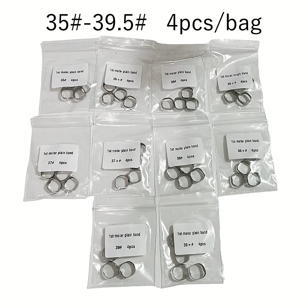 4 Pcs/Pack Dental Ortho 1st Plain Molar Bands Buccal Tubes Roth 022 #29-44+