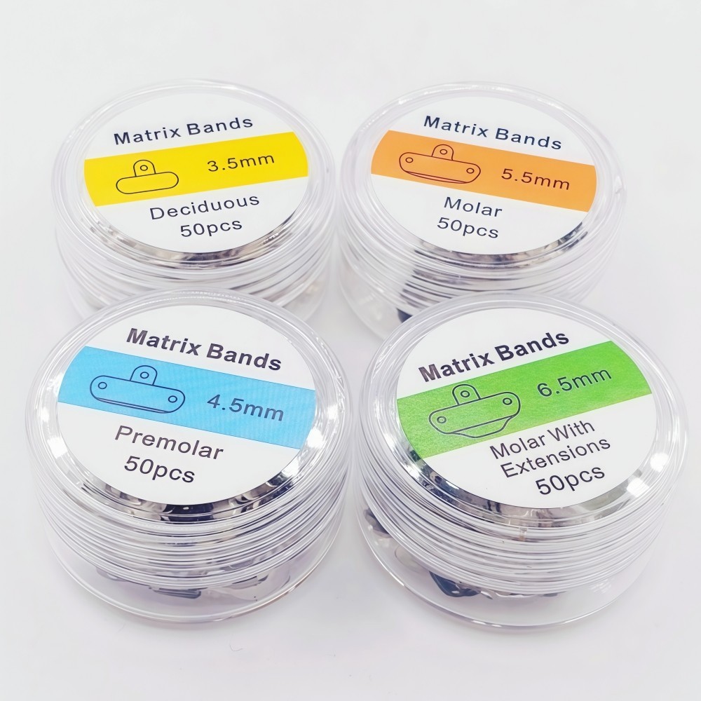 3.5-6.5mm Dental Matrix Bands Sectional Matrice Ultra-thin 0.038 mm 50Pcs/100Pcs