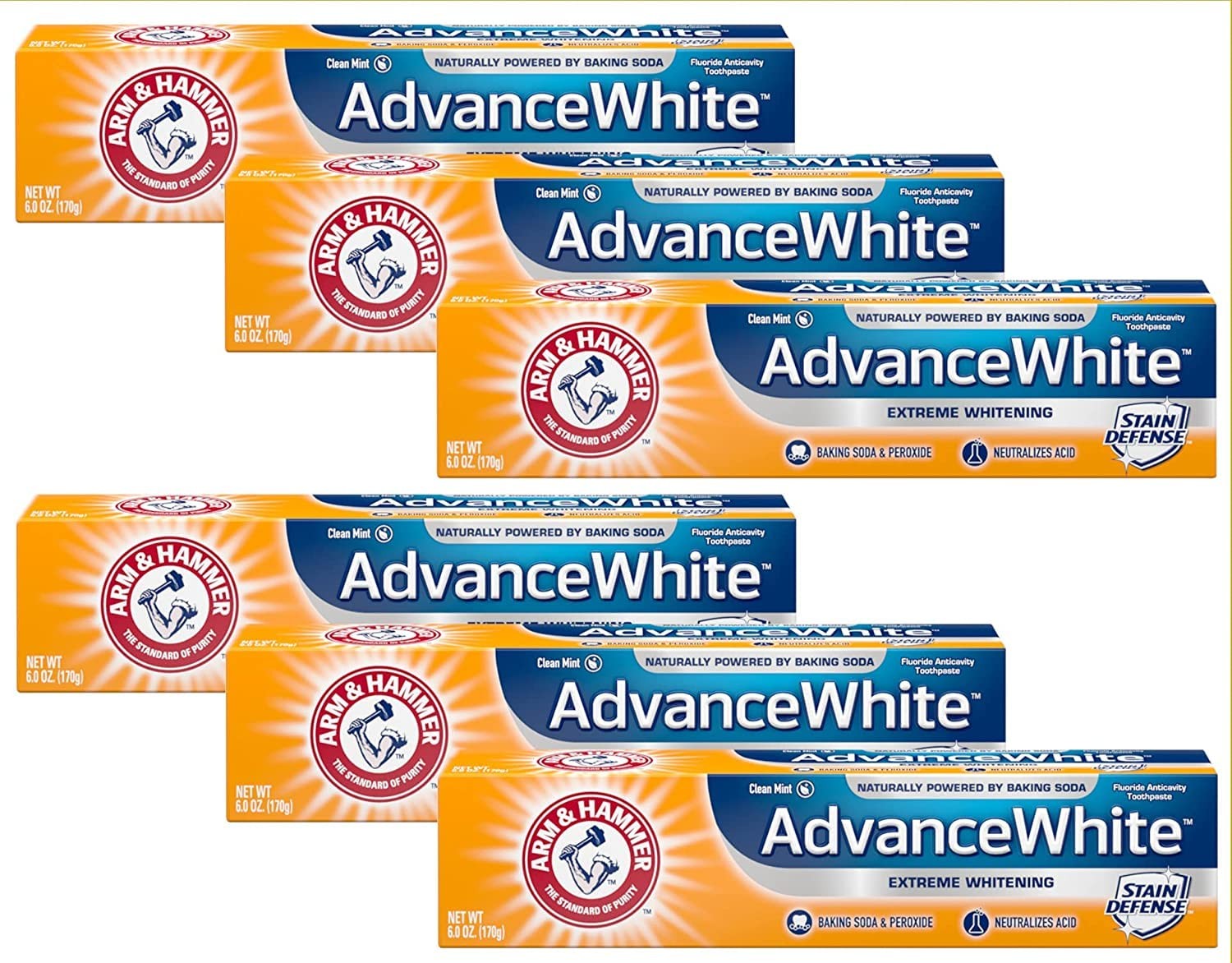 Arm & Hammer Advance White Extreme Whitening Toothpaste – 6 Ounce (Pack of 6)