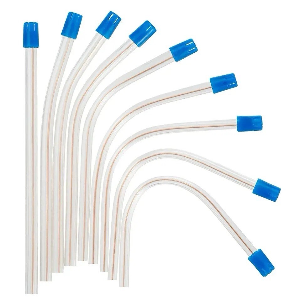 1000 CLEAR/BLUE Disposable Dental Saliva Ejector Evacuation Suction Tips 10 bags