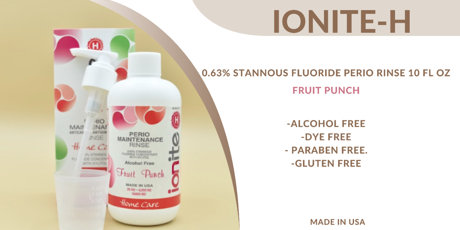 Ionite-H 0.63% Stannous Fluoride Antimicrobial Rinse x 300ml-Mouthwah-2 Flavors