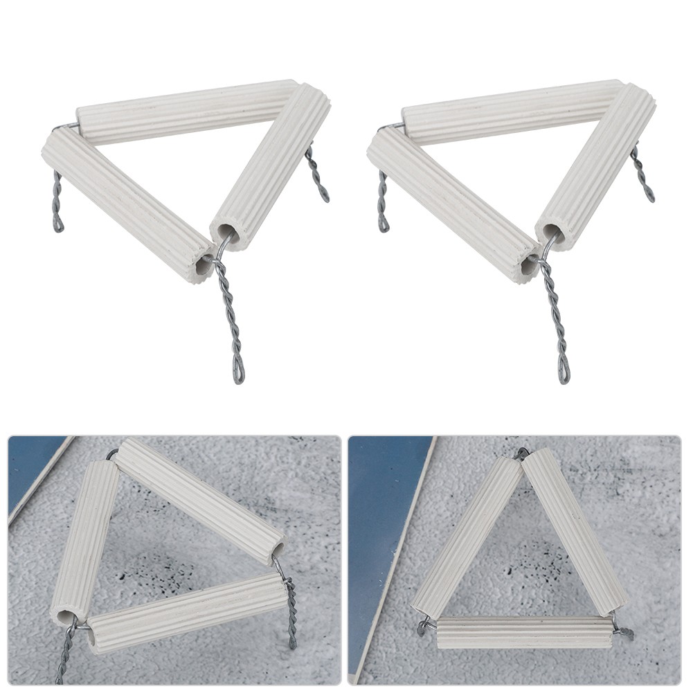 5pcs 65mm Lab Clay Crucible Holder Ceramic Pipes And Iron Wire