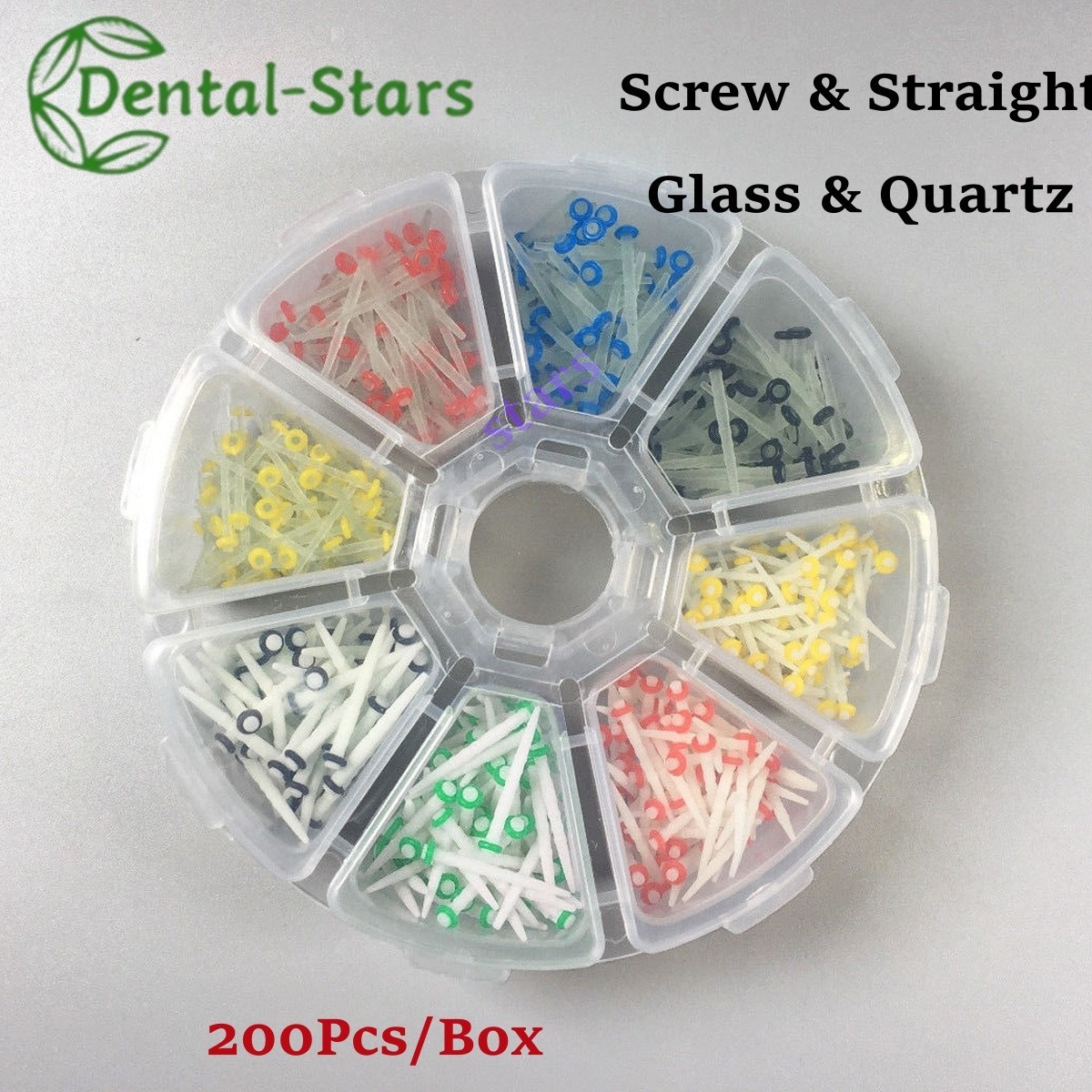 200 Pcs Dental Fiber Post Glass Quartz Teeth Restorative 1.2 1.4 1.6 1.8mm Posts
