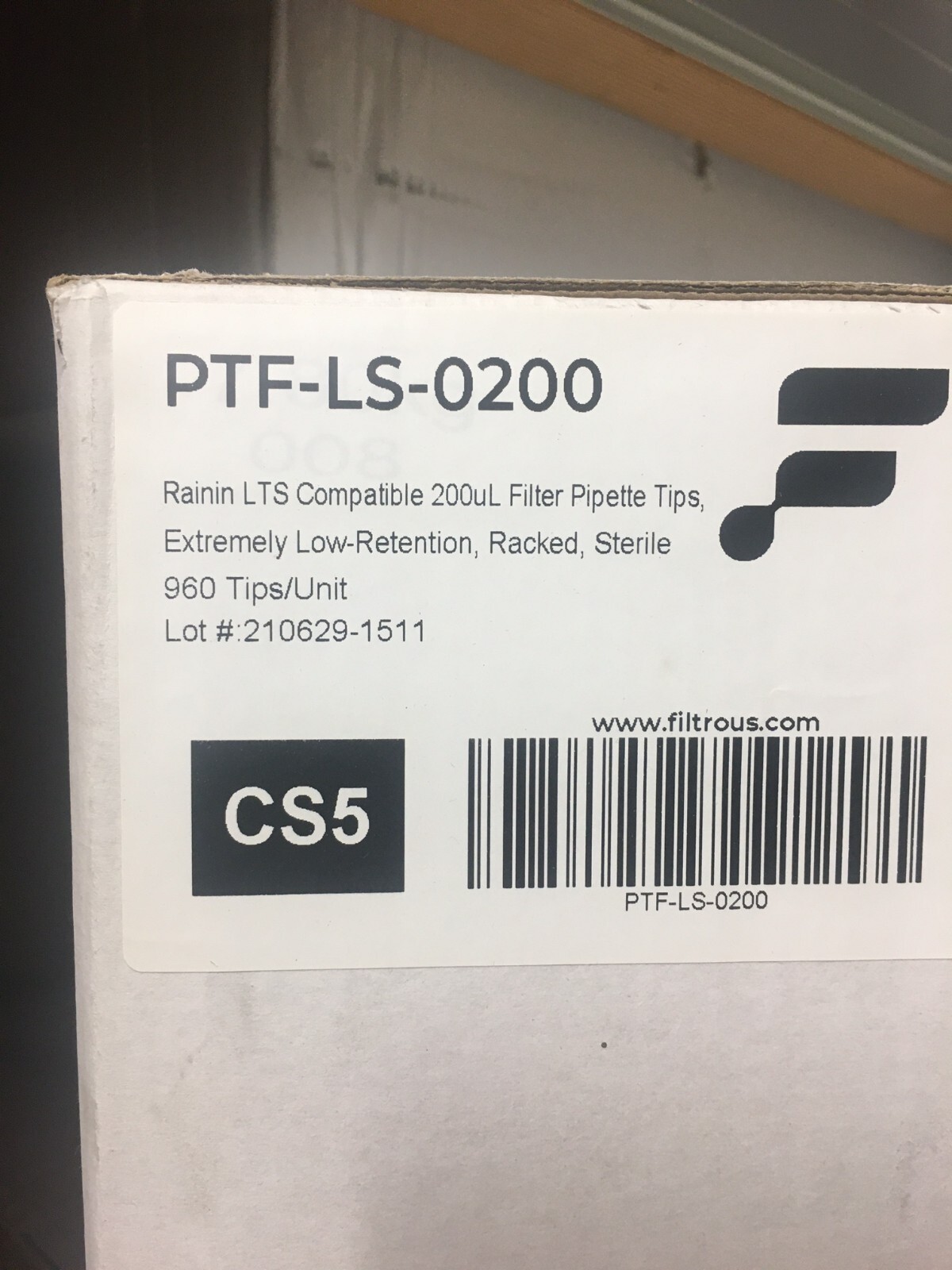(4800/Cs) RAININ 200uL RT LTS Low Retention Filter Pipette Tips 