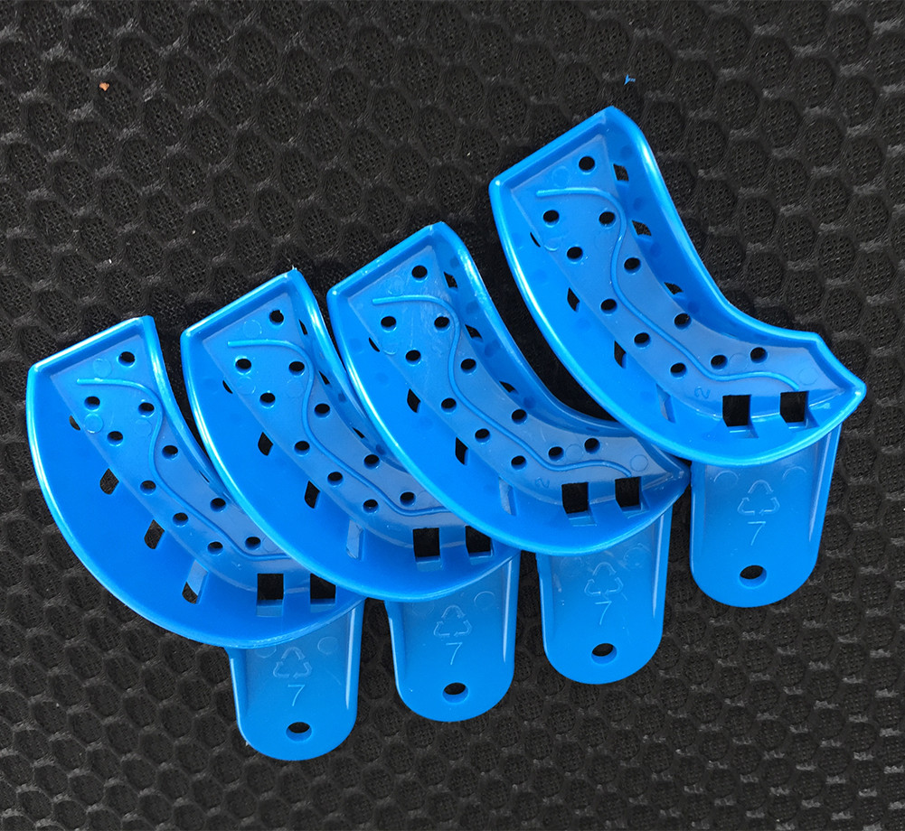 12pcs Dental Impression Tray Perforated Plastic Upper Lower S M L XL Durable