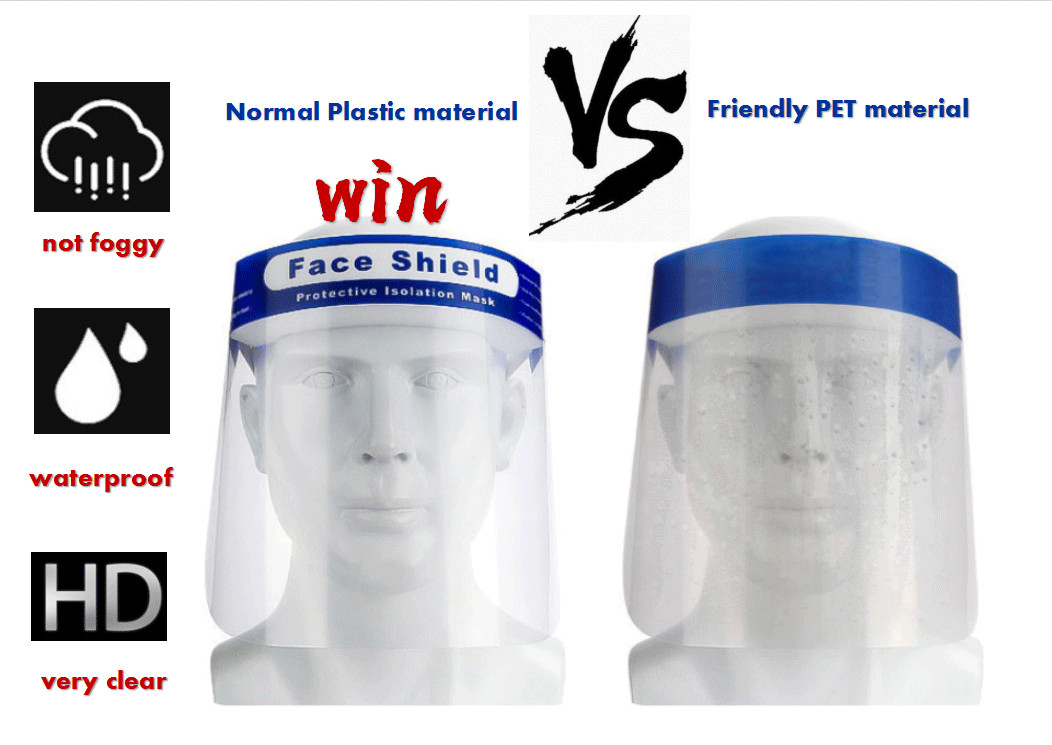 Full Face Shield Reusable Protection Cover Mask Face Eye Medical clear USA 6 pcs