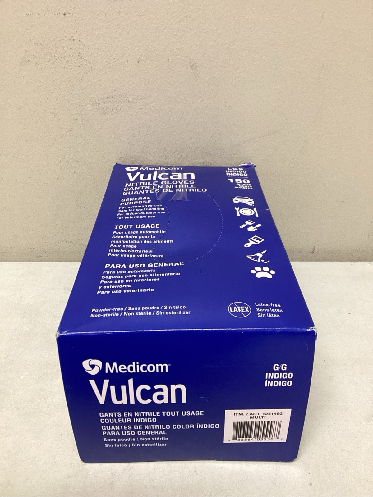 Medicom Vulcan Nitrile Gloves, 150 Count Large
