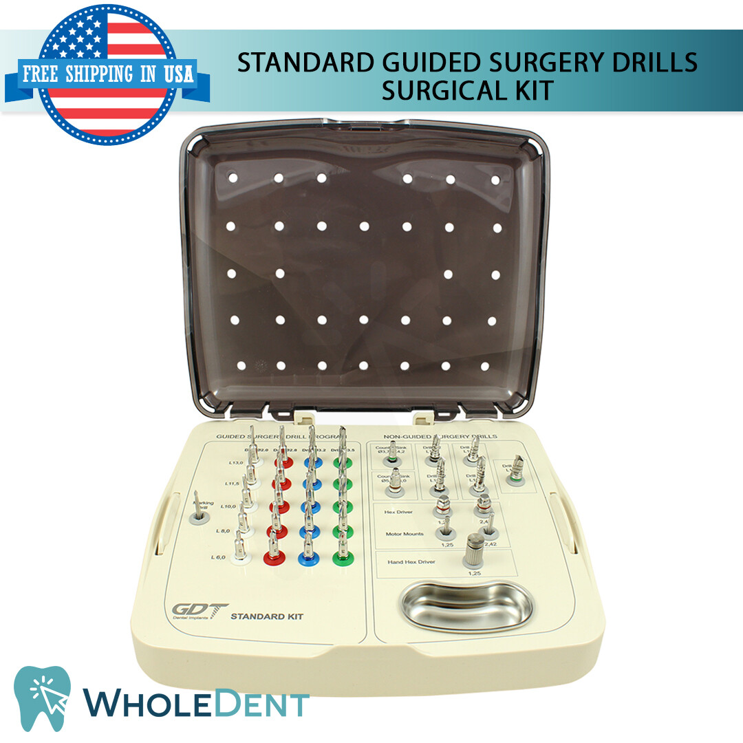 Guided Integral Stopper Drills Kit Dental Drill Hex Driver Tool Internal Hex