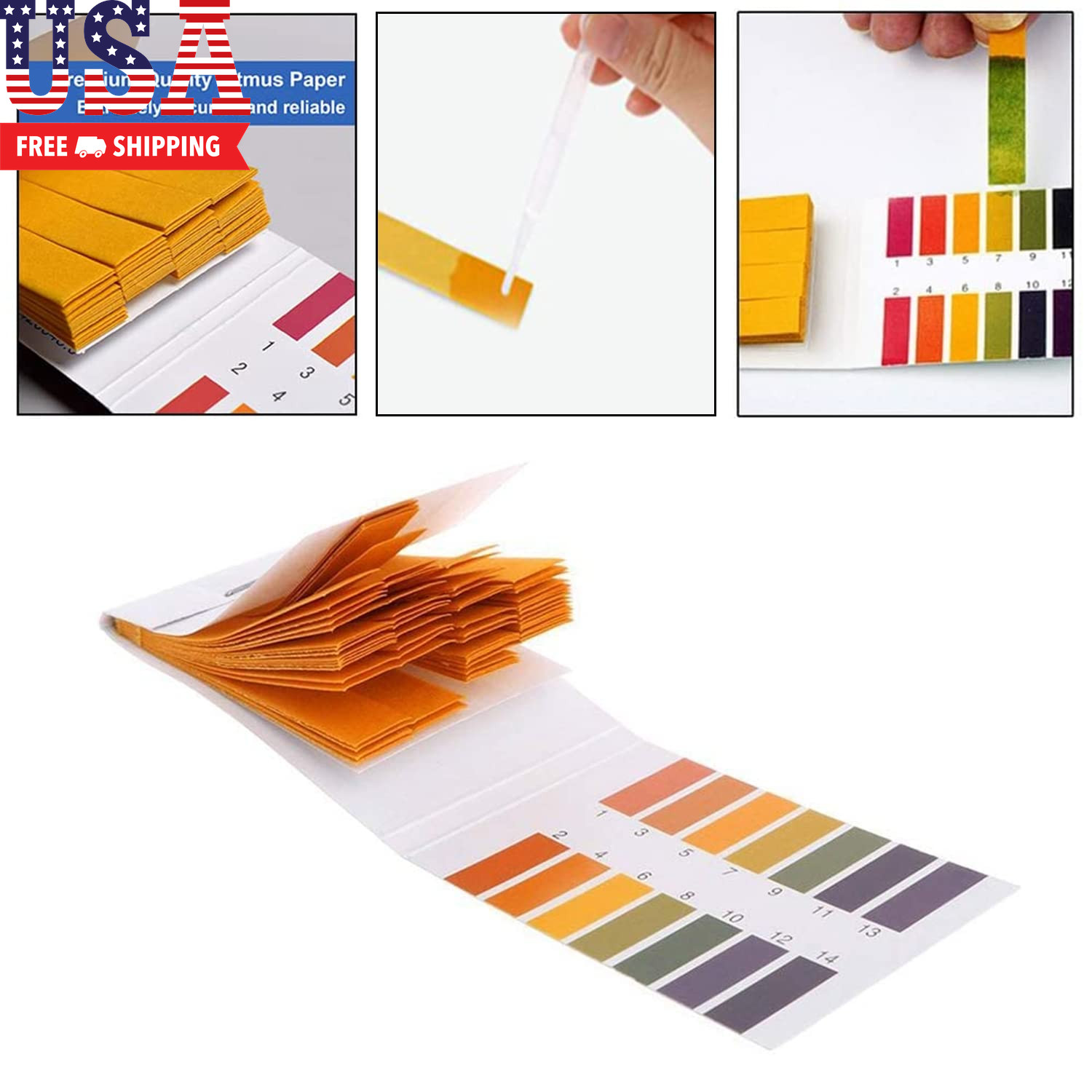 2 Pack Ph Test Strips, 160 Strips Ph.1-14 Universal Ph Test Paper Litmus Test Pa
