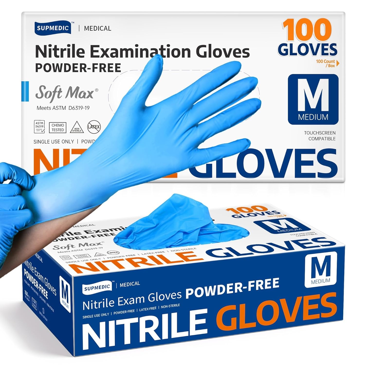 Nitrile Exam Gloves Latex Free Powder Free 100 Count Non Sterile Medical Gloves