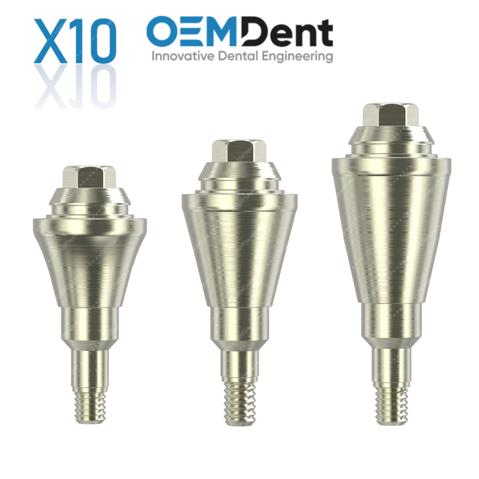 10x Straight Multi Unit Abutment RC Ø4.8mm Megagen® BlueDiamond Compatible
