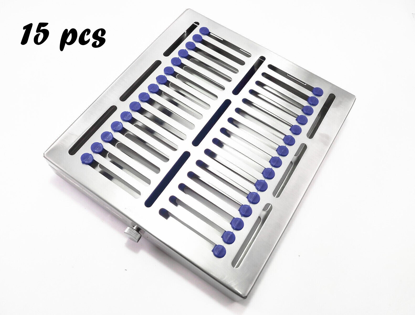 15 X DENTAL SURGICAL AUTOCLAVE STERILIZATION CASSETTES BOX FOR 15 INSTRUMENTS