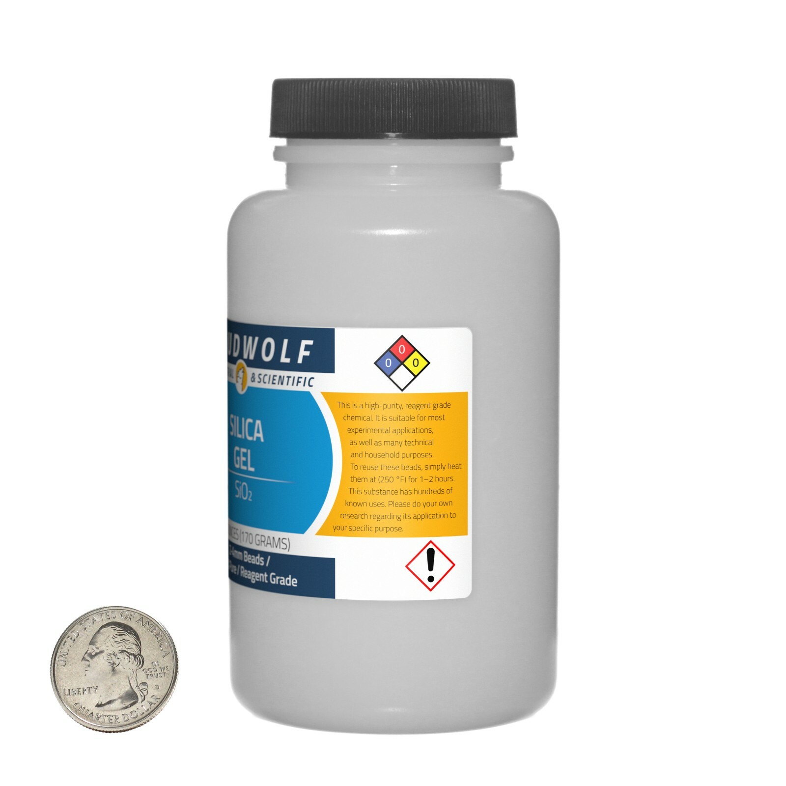 Silica Gel / 1.5 Pounds / 4 Bottles / 100% Pure Reagent Grade / 2-4mm Beads