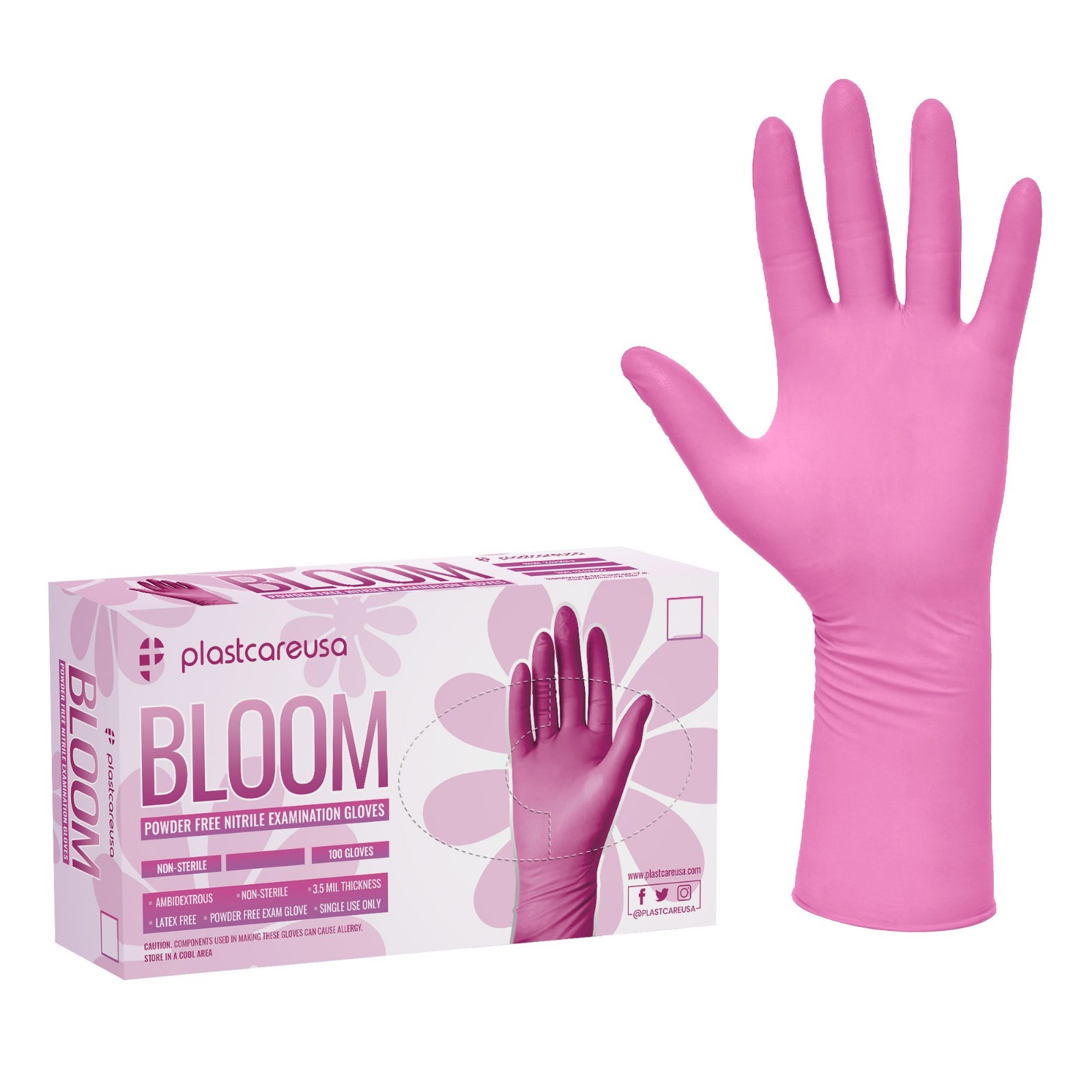 2000 Large Pink Nitrile Gloves, Latex & Powder Free, Salon Nail Tech