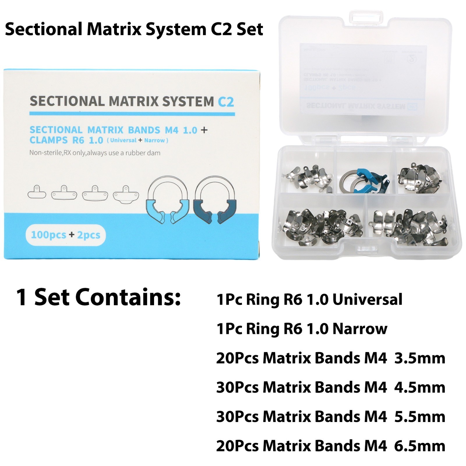 Dental Sectional Matrix Clamp Matrix Bands Ring Fit Garrison Palodent V3 System