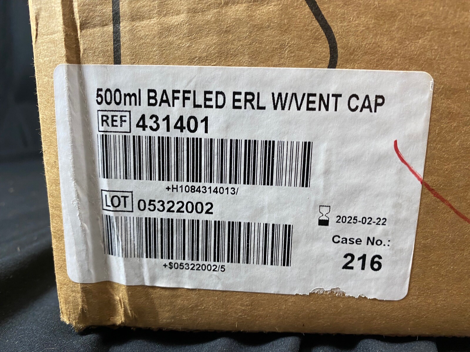 CORNING 500mL Baffled PC Erlenmeyer Flask Sterile w/ Vented Cap 431401 (25/cs)