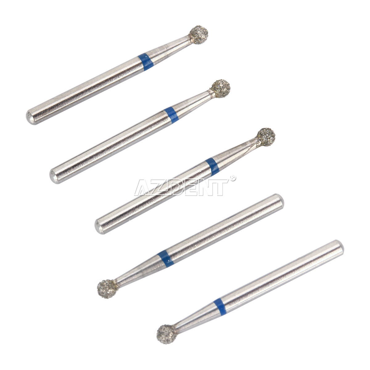 100Size AZDENT Dental Diamond Burs High Speed Handpiece Friction Grip 5Pc/Box