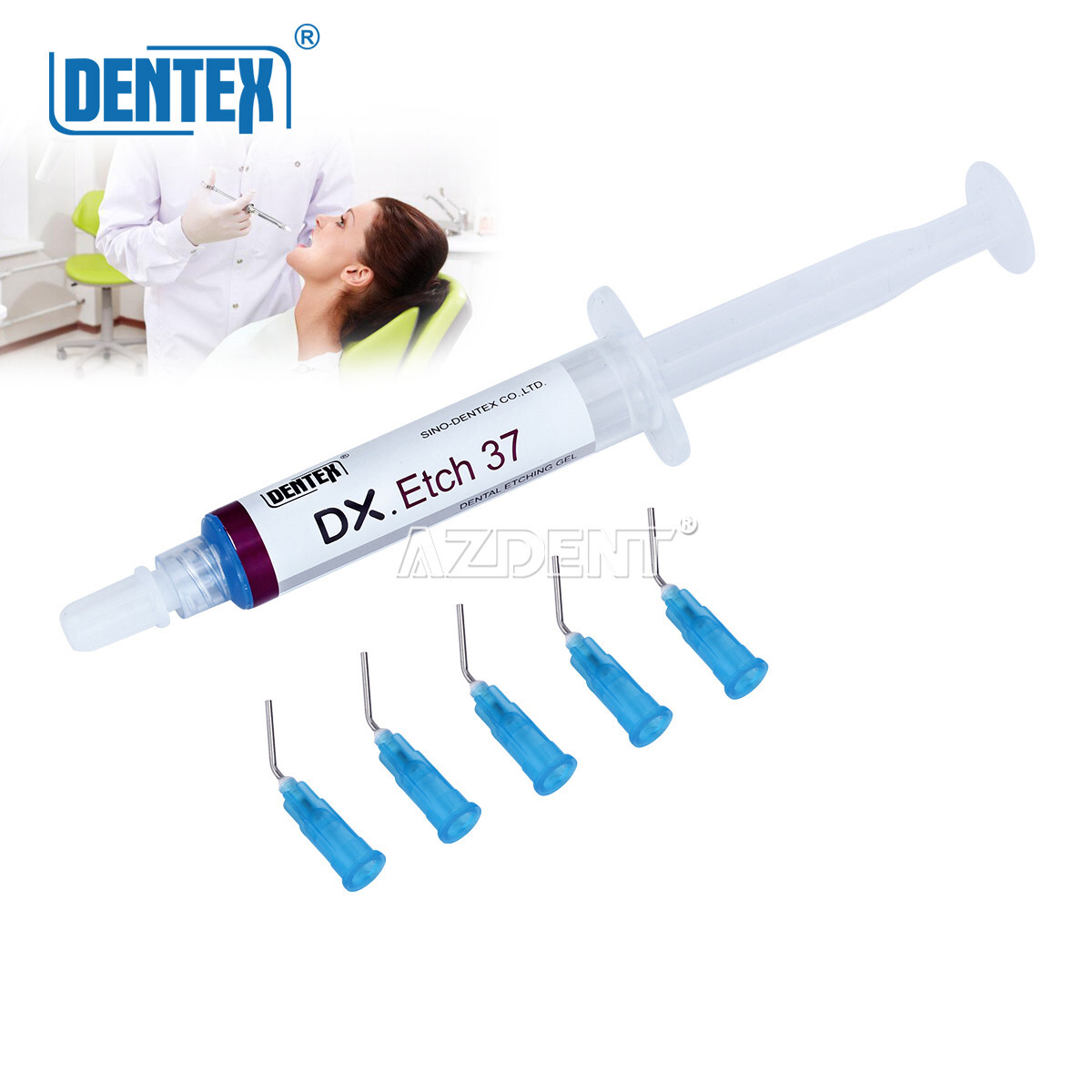 Dentex Dental Curing Light Acid Etching Gel 37% 5ml/Syringe