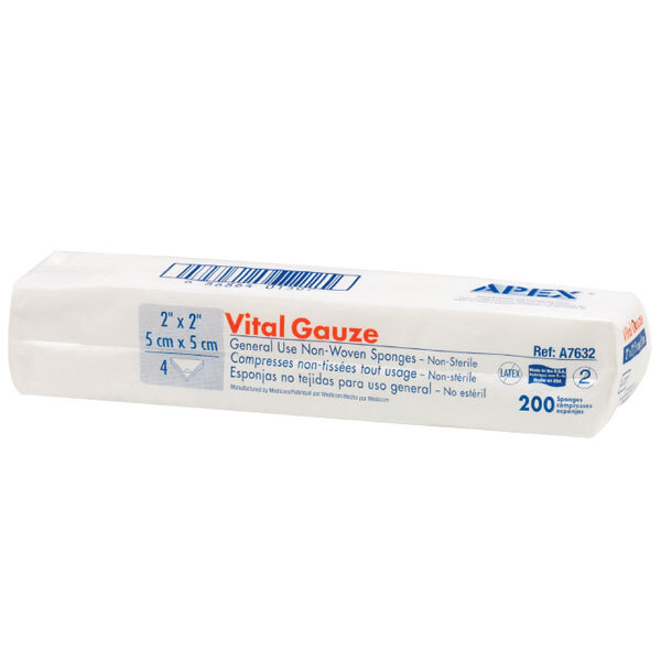 Medicom A7632 Vital Gauze 4-Ply Non-Sterile Non-Woven Sponges 2″ x 2″ 8000/Pk
