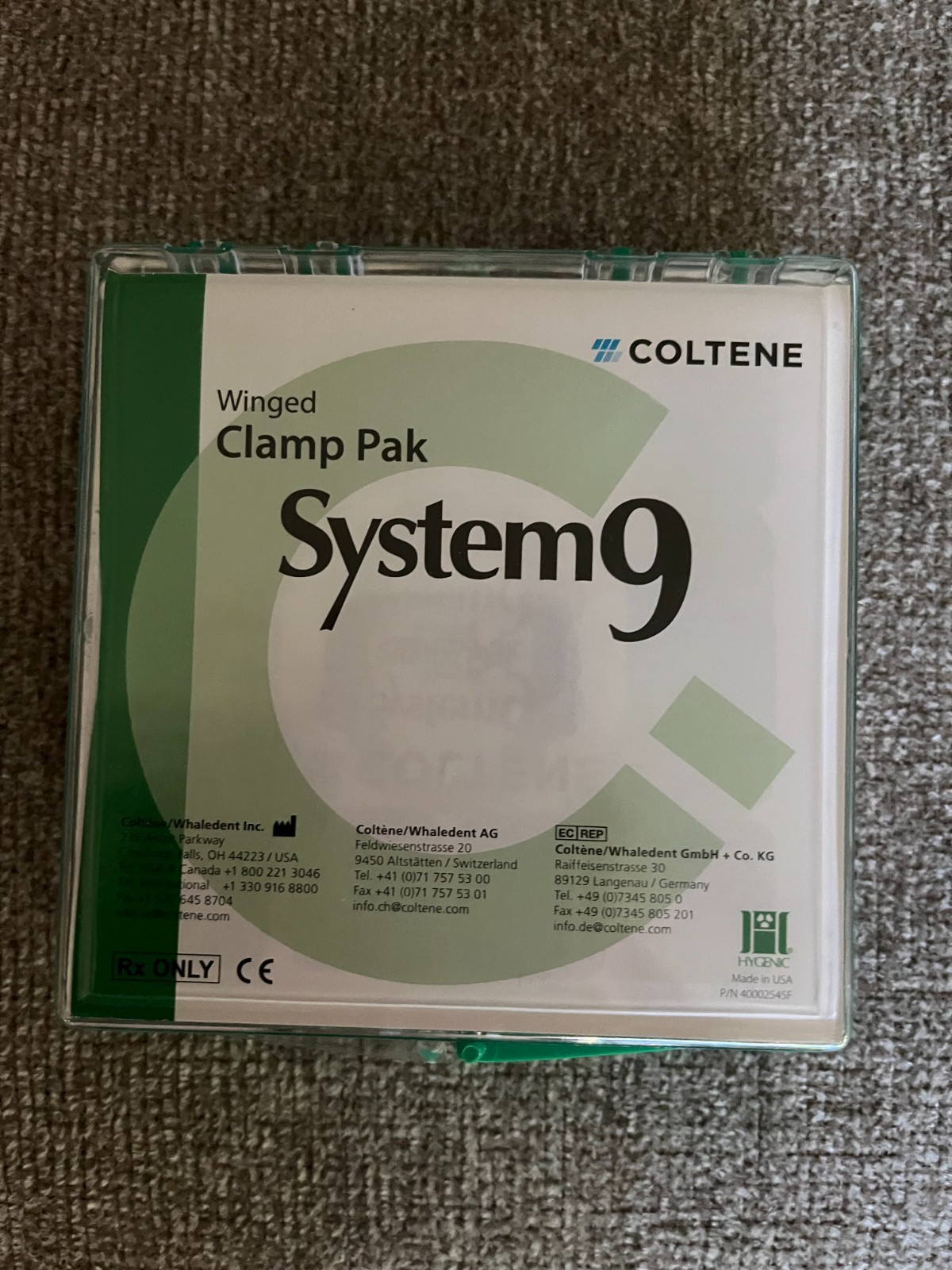 COLTENE H02701 Hygenic System – 9 Clamp Pak, Winged Metal with Gloss Finish