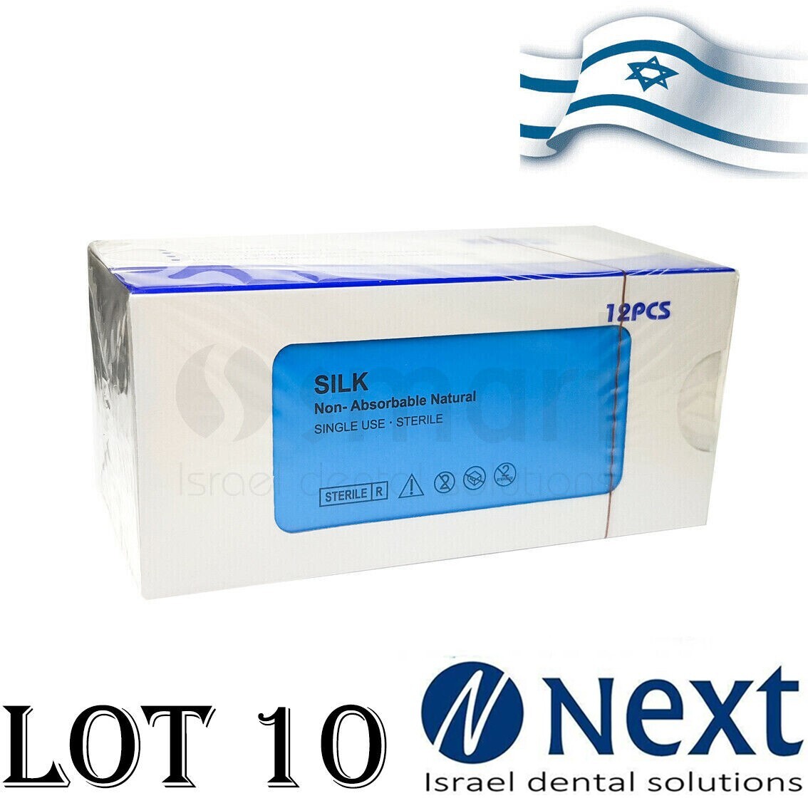 LOT x 10 Dental and Veterinary Non Absorbable stitch SILK 3/0 box 12 pcs