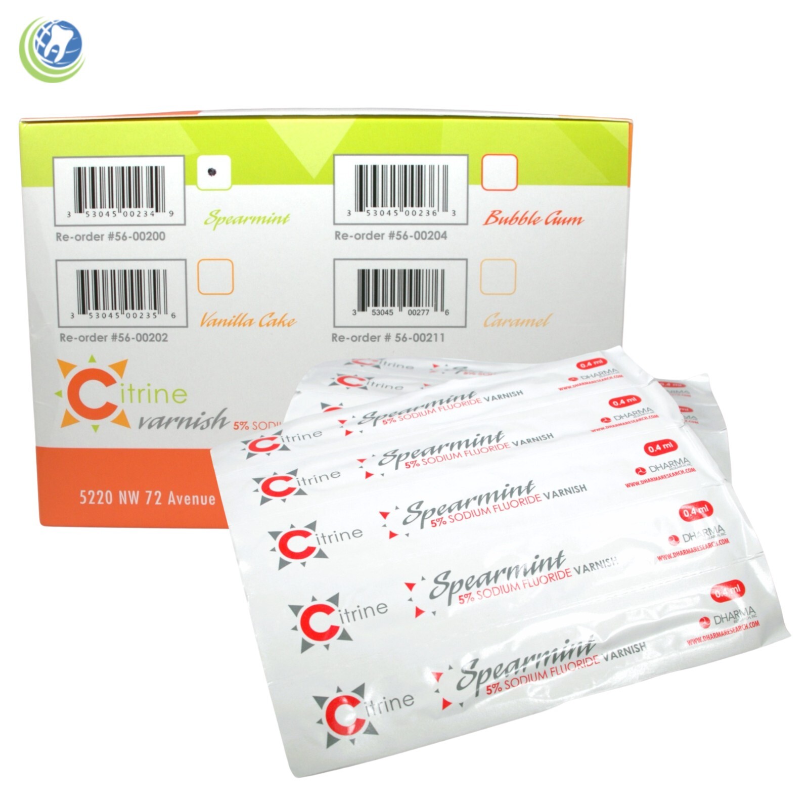 CITRINE FLUORIDE VARNISH 5% Spearmint Flavor with TCP 50 Unit-dose Pack DHARMA