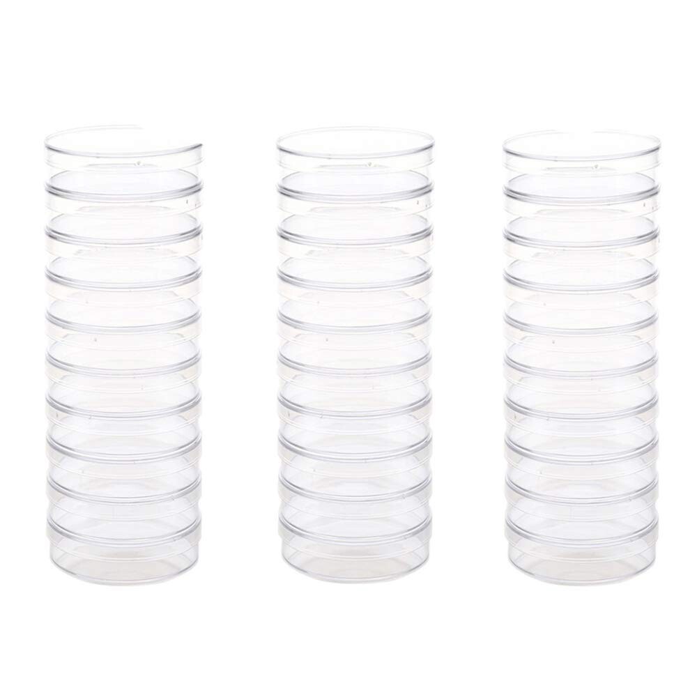 30Pack 90 X 15Mm Plastic Petri Dishes,Culture Dishes with Lids for School,Labora