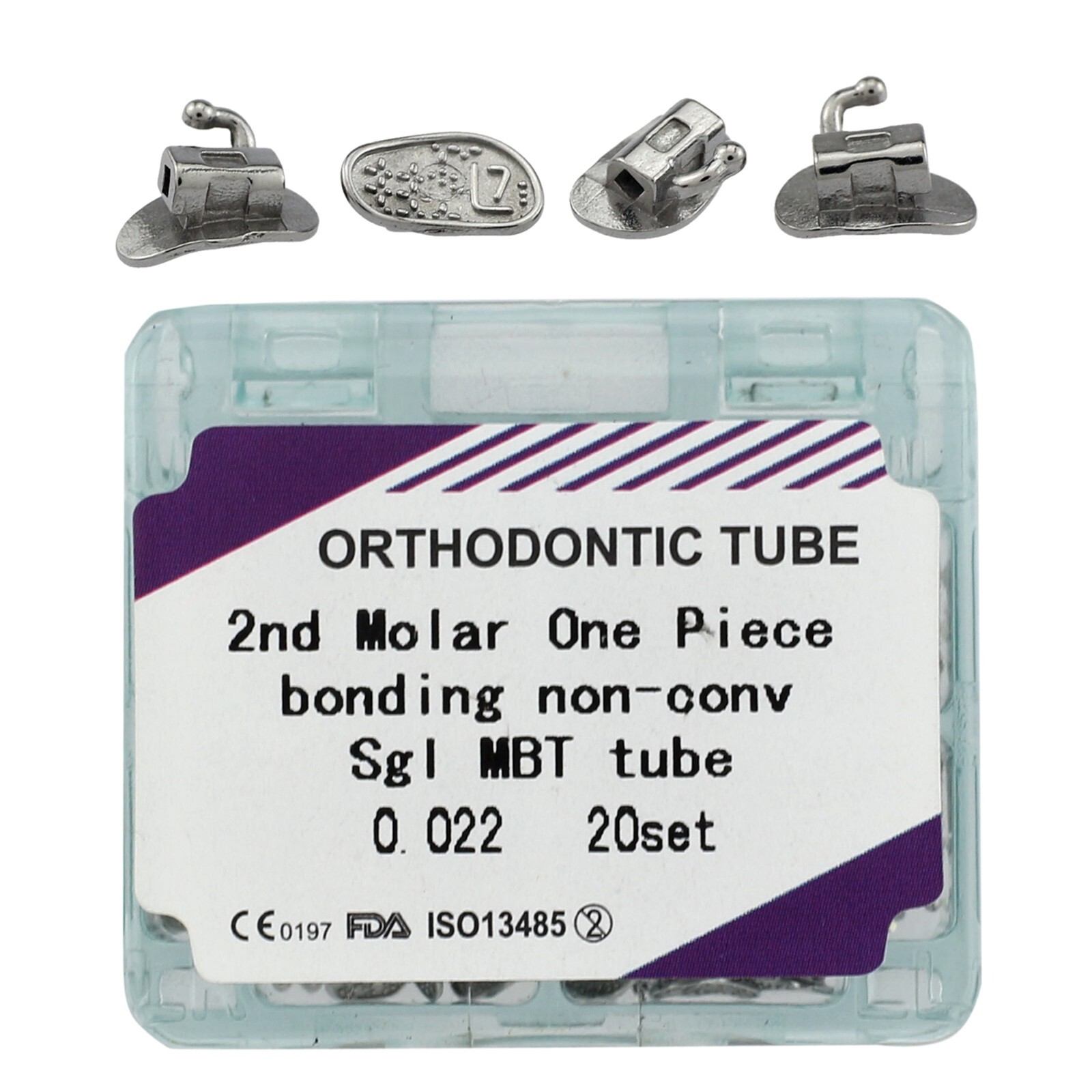 80PC Dental Orthodontic Buccal Tubes Monoblock MBT 022 2nd Molar Bondable Single