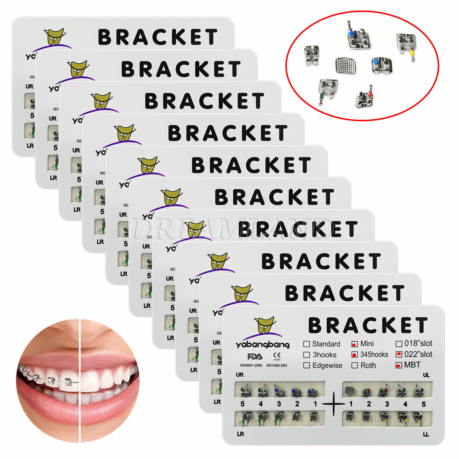 Sale Dentista Orthodontic Bracket Braces Mini MBT 022 3-4-5 Hooks Yabangbang