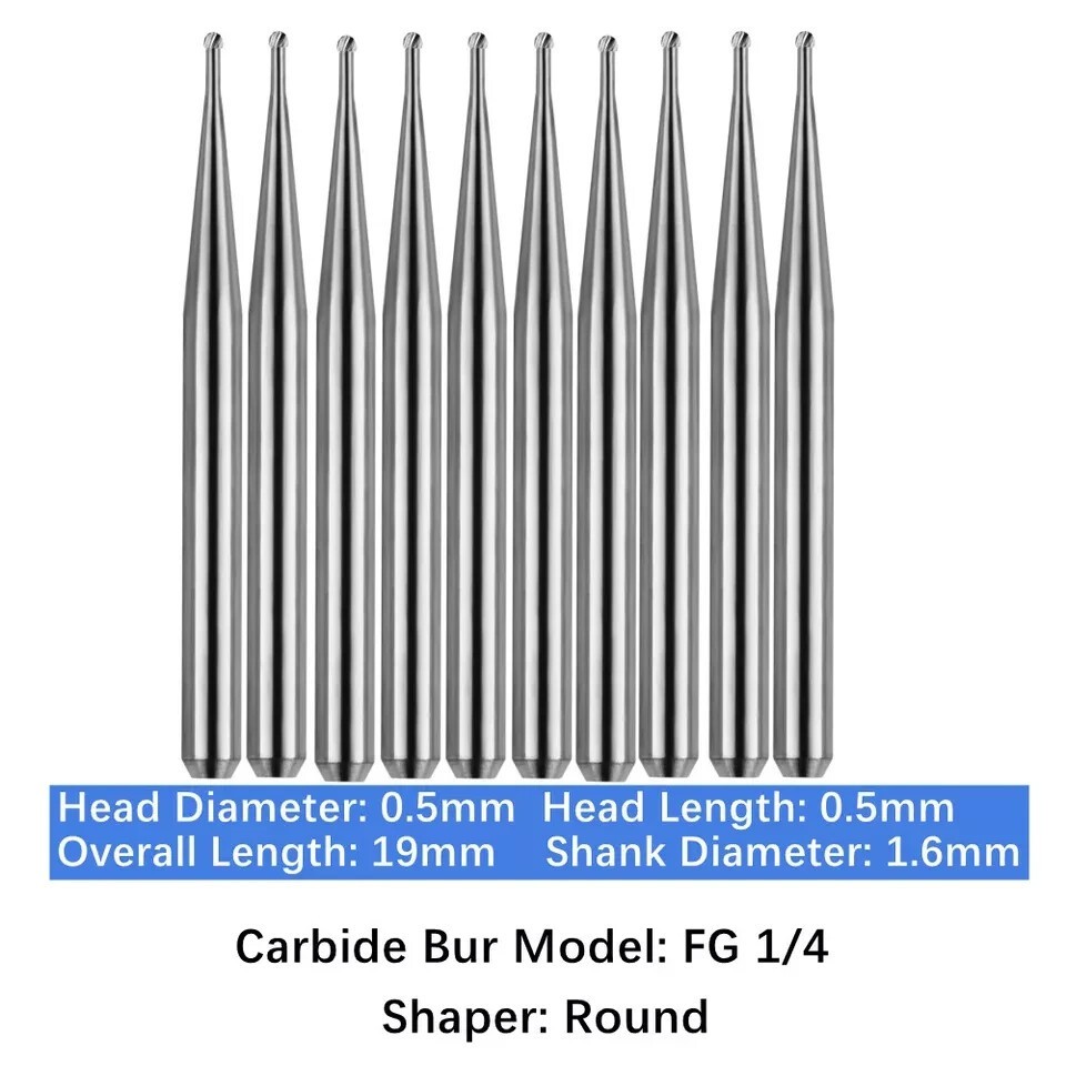 Dental Tungsten FG 19mm Carbide Burs Short Shank Bur For High Speed Handpiece