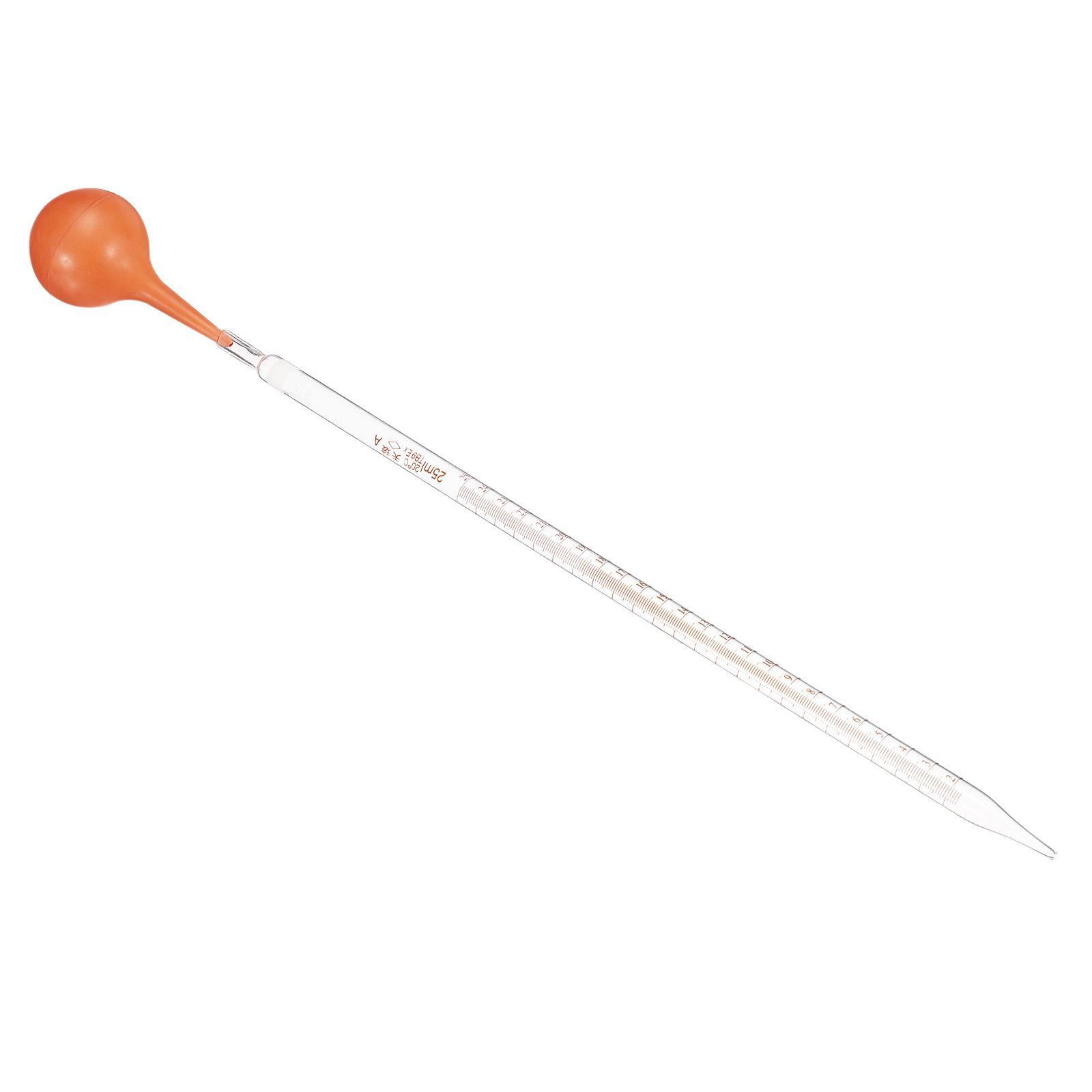 Graduated Dropper Pipettes Kit 25ml Pipette with Rubber Bulb Clear