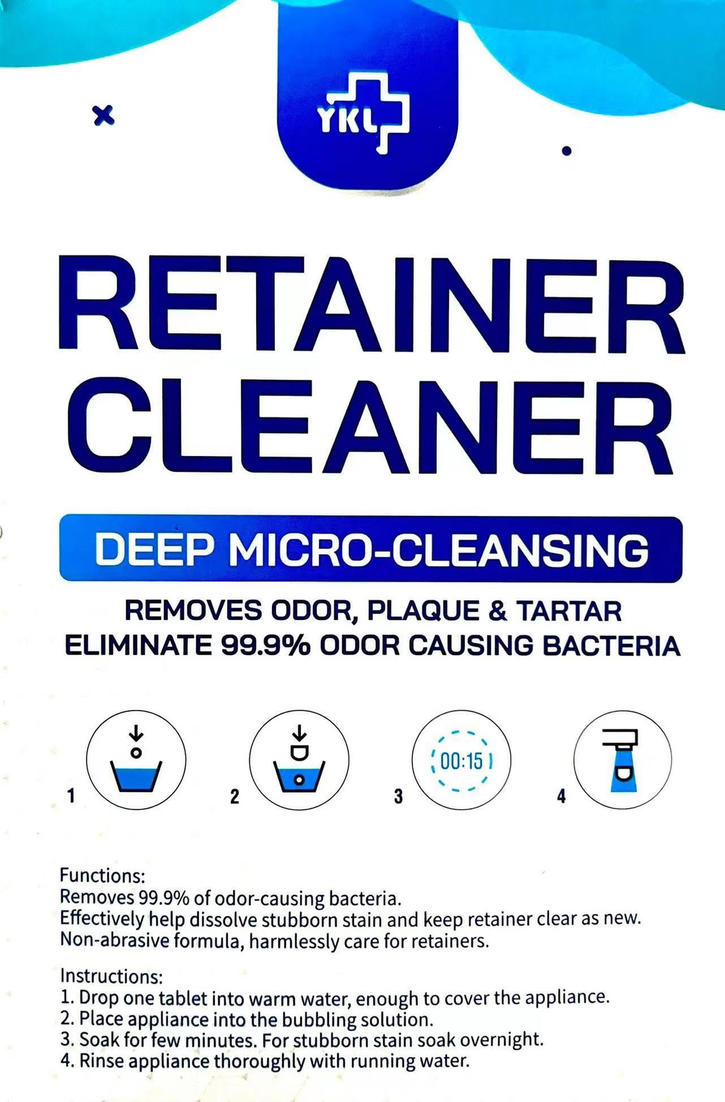 Retainer & Denture Cleaner Tablets – 4 Months Supply (120 1 Count (Pack of 1)