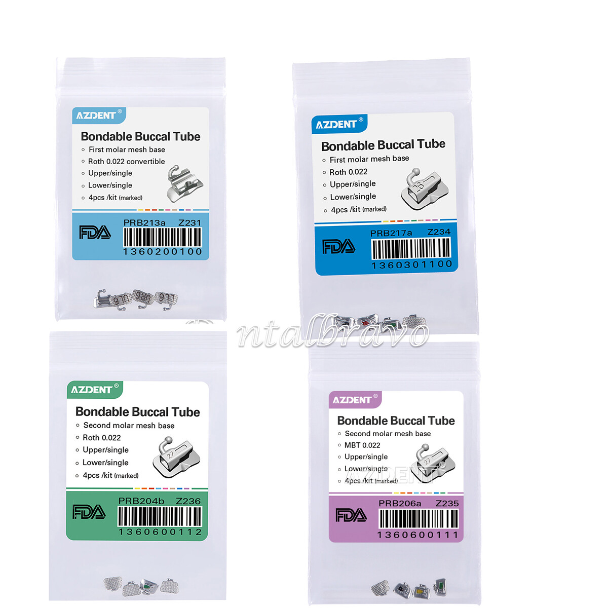 10x Dental Orthodontic Buccal Tube Bondable 1st 2nd Molar Roth MBT 022 018
