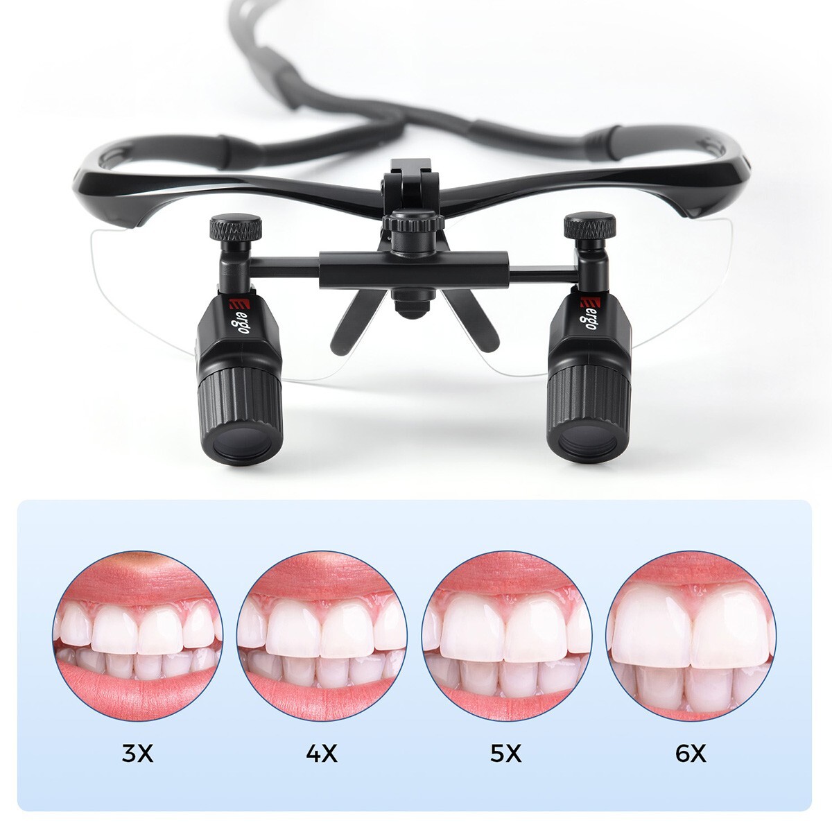 Dental Surgical Ergo Loupes Medical Magnifier Binocular 4.0X /5W LED Headlight