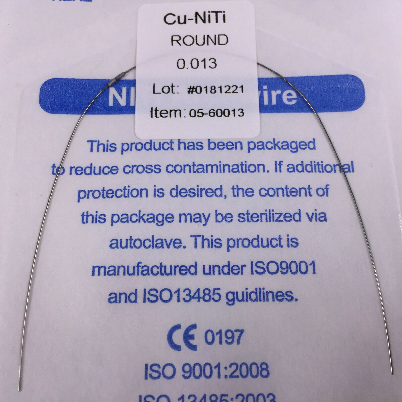 Dental Copper Cu-Niti Round Arch Wires & Stops DAMON Type Ortho 013/014/016/018