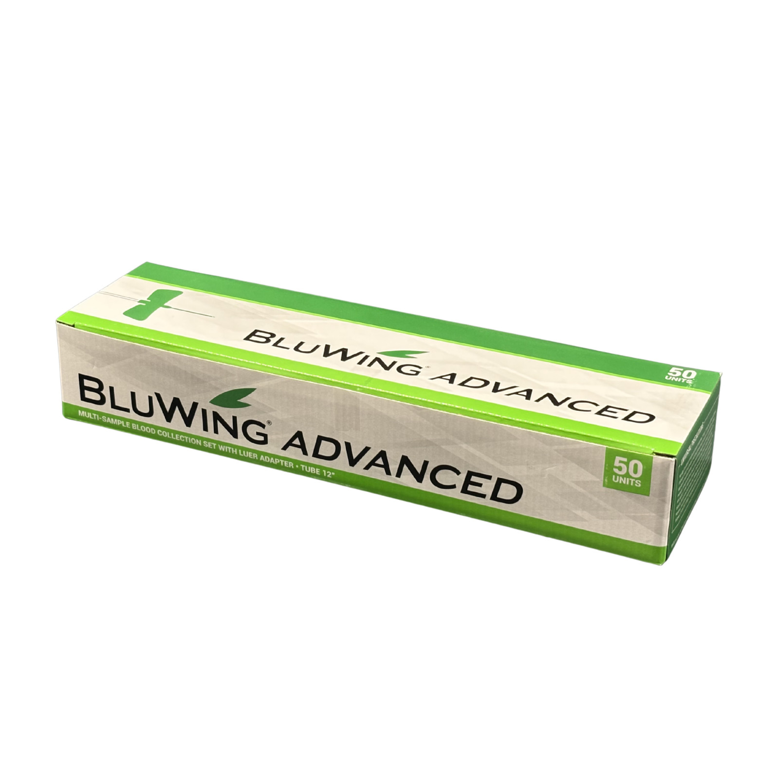 BluWing Advanced Safety Butterfly Needle with Luer Adapter, 21G, 50/pack