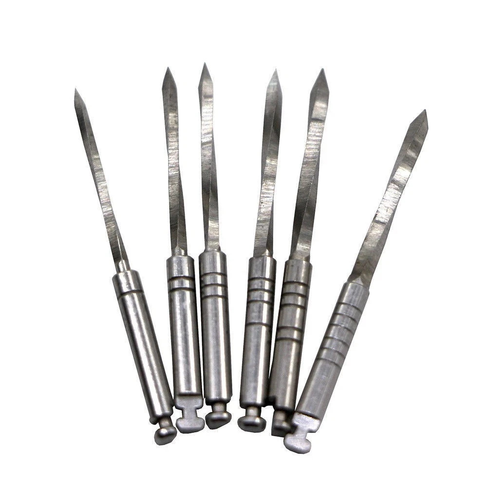 6 Pcs/Pack Dental Endodontic Stainless Steel Drill Reamers Spiral Nordin Conical