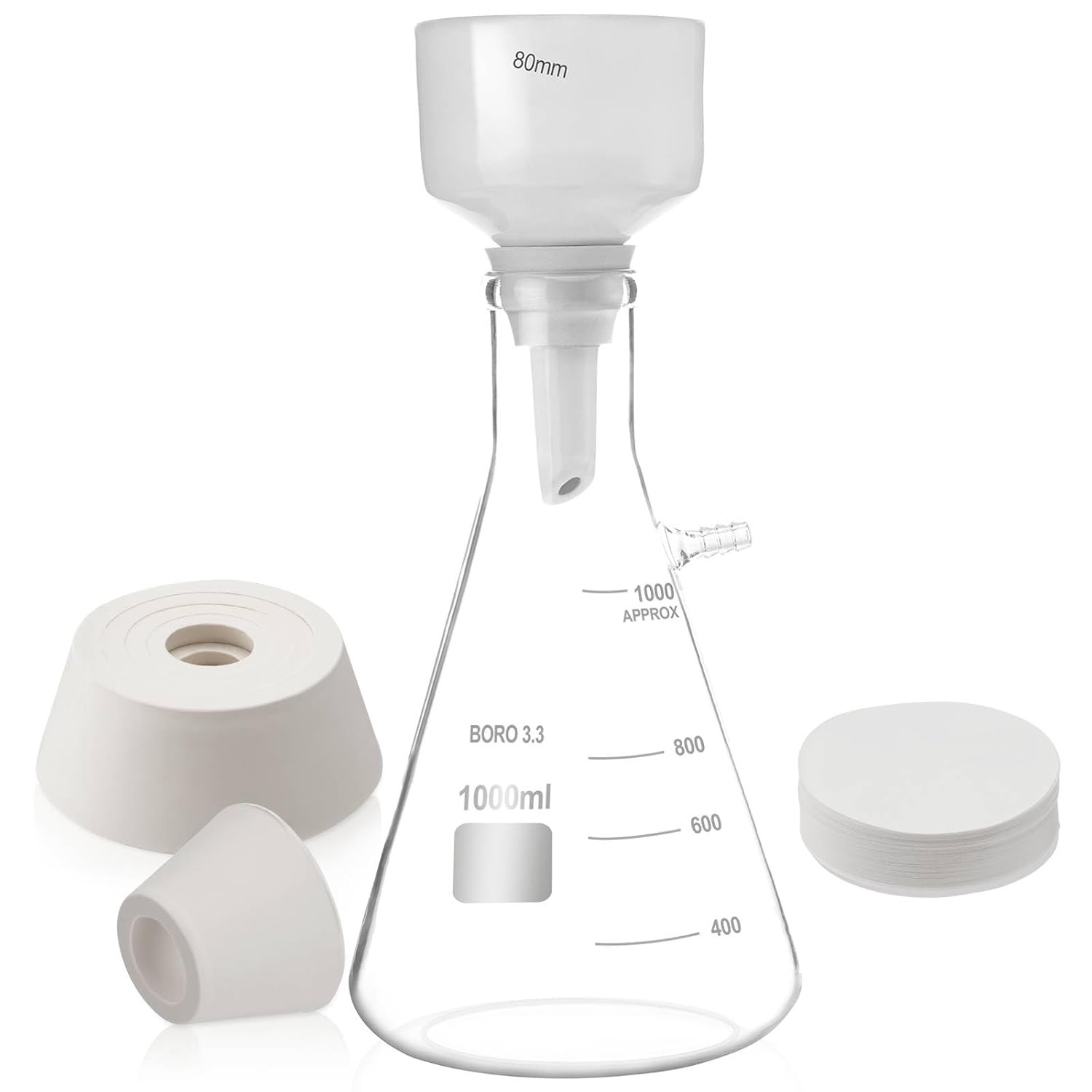 50L/Min Lab Vacuum Pump +1000ml Buchner Filtering Funnel Lab Vacuum Filtration