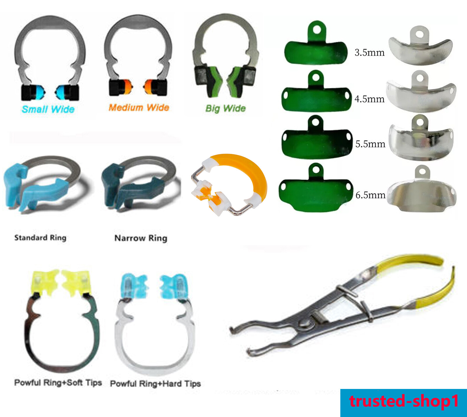 Dental Matrix Bands Ring Sectional Matrice Clamp Fit Garrison Palodent V3 System